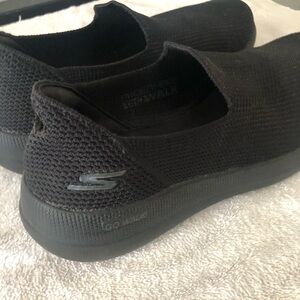 Skechers Black Knit Slip-On Shoes